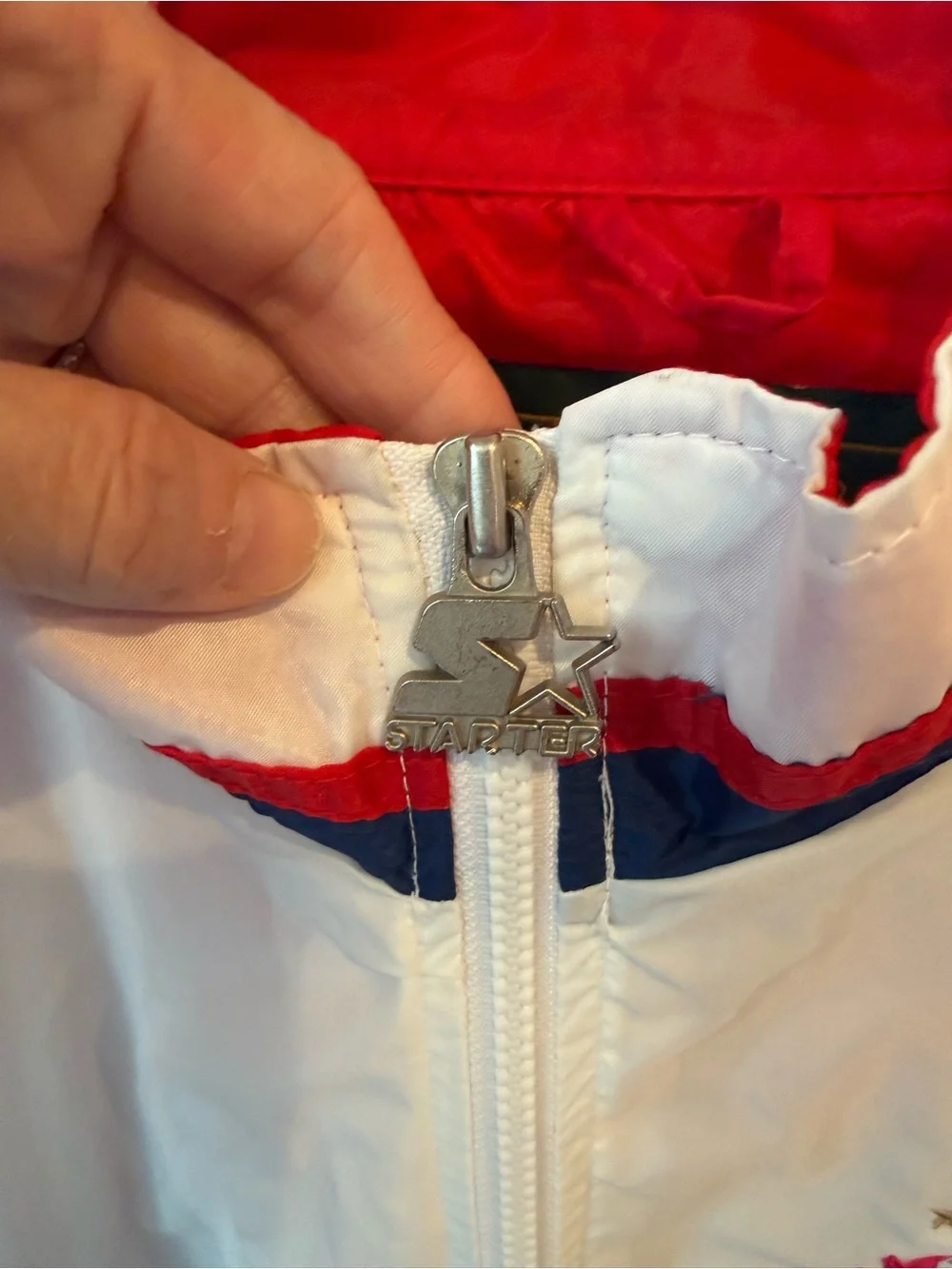 Vintage STARTER Atlanta 1996 Olympic Games White, Red & Navy Men’s windbreaker.